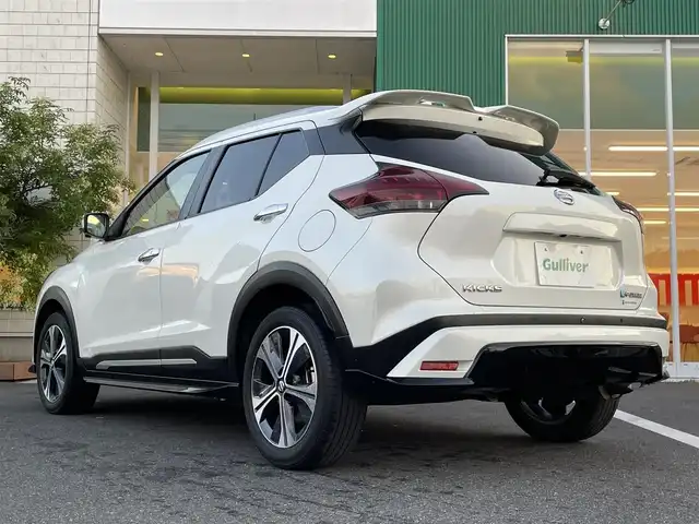 日産 キックス X 岡山県 2021(令3)年 6.6万km ブリリアントホワイトパール 純正9インチナビ/Bluetooth接続/全周囲　アラウンドビューモニター/デジタルインナーミラー/クルーズコントロール/プロパイロット/電動格納ミラー/コーナーセンサー/クリアランスソナー/純正アルミホイール/純正フロアマット/カーテンエアバック/衝突軽減システム/ETC/フルセグTV