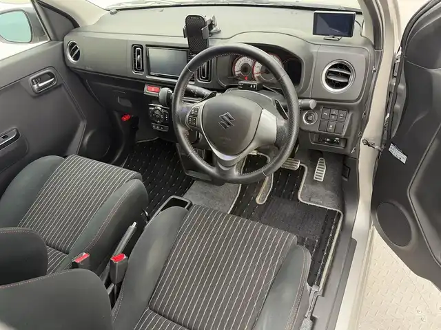 スズキ アルト ワークス 兵庫県 2019(平31)年 9.9万km スチールシルバーM 社外SDナビ/（AM/FM/CD/DVD/Bluetooth/フルセグTV）/スマートアシスト/LKA/横滑り防止装置/衝突軽減システム/クリアランスソナー/パドルシフト/ステアリングスイッチ/ビルトインETC/LEDヘッドライト/オートライト/MTモード付AT/ターボエンジン/純正15インチアルミホイール/純正フロアマット/ドアバイザー/スマートキー
