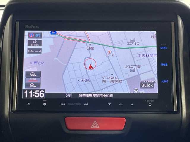 ホンダ Ｎ ＢＯＸ カスタム G ターボ Lパッケージ 神奈川県 2015(平27)年 7.7万km ミラノレッド 純正ナビ/・型番：VXM-155VFi/・フルセグTV/Bluetooth/CD/DVD/・バックカメラ/純正フリップダウンモニター/ターボ/両側パワースライドドア/クルーズコントロール/革巻きステアリング/・ステアリングリモコン/・パドルシフト/ハーフレザーシート/プッシュスタート/・スマートキー/HIDヘッドライト/・オートライト/・フォグライト/純正フロアマット/電動格納ミラー/ETC