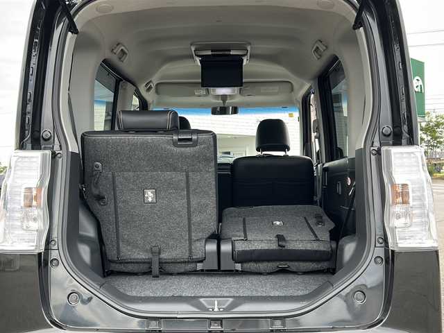 ダイハツ タント カスタム RS トップED SA 富山県 2015(平27)年 6.8万km 黒 禁煙車/４ＷＤ/純正ナビ/純正後席モニター/フルセグＴＶ/ＢＴ・ＣＤ・ＤＶＤ/バックカメラ/USB入力端子/純正１５インチＡＷ/純正フロアマット/両側電動ドア/ＥＴＣ/オートライト/LEDヘッドライト/Wエアバッグ/AAC/スマートキー