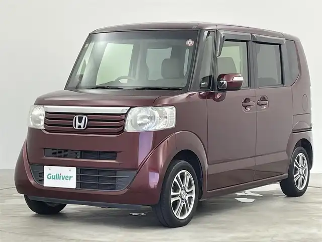 ホンダ Ｎ ＢＯＸ G Lパッケージ 群馬県 2014(平26)年 6.8万km プレミアムディープロッソパール 禁煙車　社外ナビ　CD　DVD　USB　AUX　ワンセグ　バックカメラ　片側パワースライドドア　オートエアコン　ヘッドライトレベライザー　電格ミラー　ステアリングリモコン　プッシュスタートスマートキー