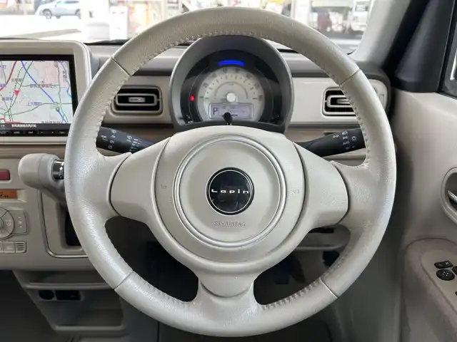 スズキ ラパン X 群馬県 2018(平30)年 10.2万km フェニックスレッドパール 純正メモリナビ/フルセグテレビ/バックカメラ/Bluetooth/シートヒーター/スマートキー /ルーフキャリア/ビルトインETC/純正１４インチアルミホイール/保証書/取扱説明書