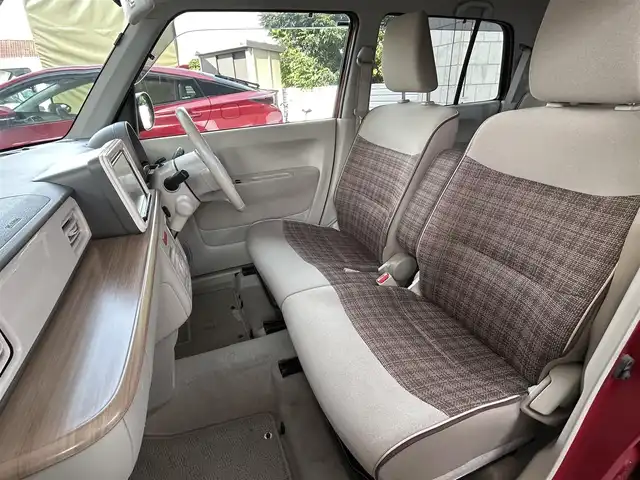 スズキ ラパン X 群馬県 2018(平30)年 10.2万km フェニックスレッドパール 純正メモリナビ/フルセグテレビ/バックカメラ/Bluetooth/シートヒーター/スマートキー /ルーフキャリア/ビルトインETC/純正１４インチアルミホイール/保証書/取扱説明書
