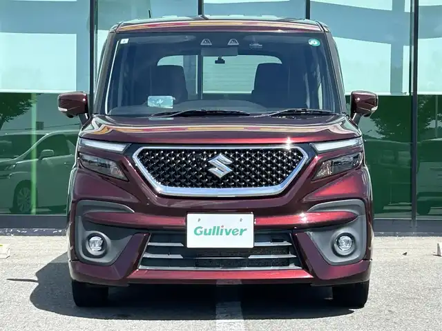 スズキ ソリオ バンディット HV MV 和歌山県 2021(令3)年 2.2万km メロウディープレッドパール メーカーナビ/フルセグTV/全方位カメラ/（AM/FM/CD/DVD/USB/Bluetooth）/衝突軽減ブレーキ/横滑り防止機能/レーンキープアシスト/コーナーセンサー/パワースライドドア/シートヒーター/LEDヘッドライト/オートライト/オートマチックハイビーム/シートヒーター/ヘッドアップディスプレイ/ETC/ドライブレコーダー/純正フロアマット/プッシュスタート/スマートキー