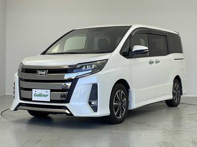 トヨタ ノア Si ダブルバイビーⅡ 茨城県 2018(平30)年 6.1万km ホワイトパールクリスタルシャイン ワンオーナー　１１型ナビ　フルセグＴＶ　バックカメラ　両側電動スライドドア　　衝突軽減ブレーキドライブレコーダー　黒革コンビシート　エアロ　スマートキー　ＥＴＣ　ＬＥＤライト　オートライト　禁煙車