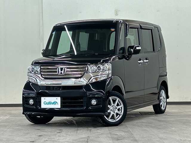 ホンダ Ｎ ＢＯＸ カスタム G 道央・札幌 2014(平26)年 5.7万km スマートブラック 4WD//純正メモリナビ//フォグランプ//パワーウィンド//オートライト//ドアバイザー//ETC//プッシュスタート//片側パワースライドドア
