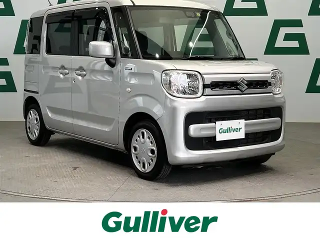 スズキ スペーシア HYBRID G 鹿児島県 2018(平30)年 1.6万km シルキーシルバーメタリック 禁煙車/社外ナビ/(CD/USB/SD)/バックカメラ/両側スライドドア/後方コーナーセンサー/デュアルセンサーブレーキサポート/レーンキープアシスト/ヘッドライトレベライザー/ISOFIX/社外フロアマット/ドアバイザー/アイドリングストップ/サイドエアバッグ