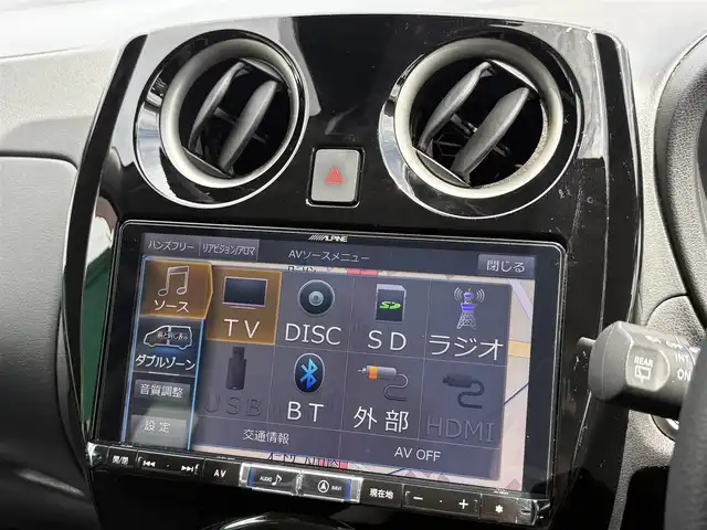 日産 ノート e－パワー X 徳島県 2019(令1)年 3.6万km ブリリアントホワイトパール アルパイン9型ナビ　X9Z/　フルセグ/SD/DISC/ラジオ/BT/HDMI/ドライブレコーダー　/バックカメラ/全方位カメラ/コーナーセンサー/インテリジェントルームミラー/ETC/LEDヘッドライト/純正ドアバイザー/純正フロアマット/DRIVEMODE/オートライト/プッシュスタート
