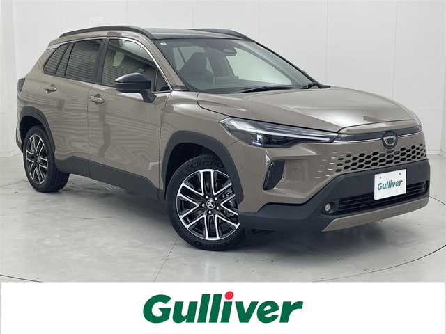 トヨタ カローラ クロス ハイブリッド Z 茨城県 2025(令7)年 0.1万km未満 ベージュ 登録済未使用車/純正10.5型DA（コネクティッドナビ対応）/全周囲カメラ/フルセグ/パノラマルーフ/置くだけ充電/衝突被害軽減ブレーキ/車線逸脱抑制装置/レーダークルーズコントロール/オートマチックハイビーム/クリアランスソナー/BSM/ETC2.0/ドラレコ/シートヒーター/ベンチレーション/純正18インチAW/LEDヘッドライト/スマートキー