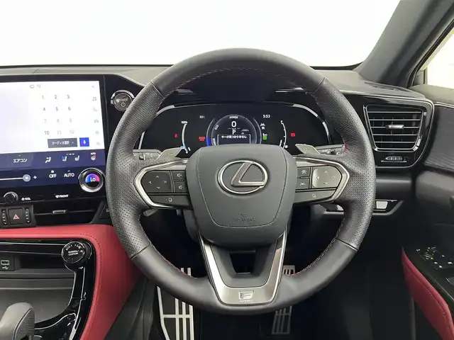レクサス ＮＸ 450h+ Fスポーツ 愛知県 2022(令4)年 1.7万km ホワイトノーヴァガラスフレーク サンルーフ/レクサスセーフティー/純正14インチディスプレイオーディオナビ/（Bluetooth/フルセグTV/AM/FM）/全方位カメラ/ブラインドスポットモニター/ETC2.0/ドライブレコーダー/パワーシート/シートヒーター/シートクーラー/ステアリングヒーター/電動リアゲード/純正フロアマット/メモリシート/パドルシフト/電子パーキング/オートホールド/スマートキー/純正AW
