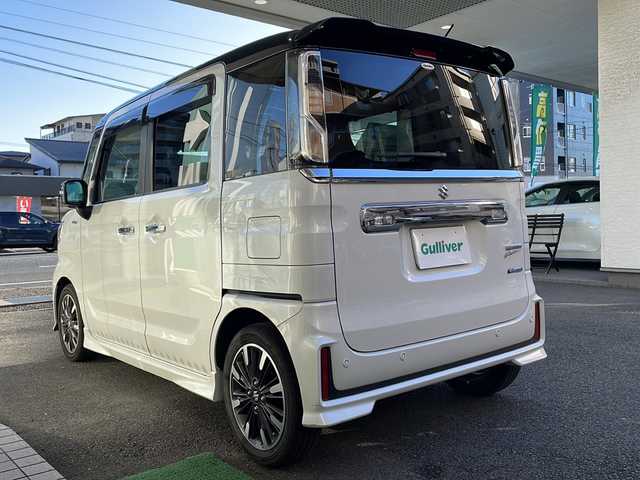 スズキ スペーシア カスタム HYBRID XS ターボ 高知県 2018(平30)年 9.6万km ピュアホワイトパール/ブラック2トーン 純正ナビ/フルセグＴＶ/全方位カメラ/両側パワースライド/シートヒーター/前後ドライブレコーダー/Ｂｌｕｅｔｏｏｔｈ/CD/ＥＴＣ/クルーズコントロール/純正アルミホイール/レーンキープアシスト/盗難防止装置/衝突軽減システム/オートライト/横滑り防止装置