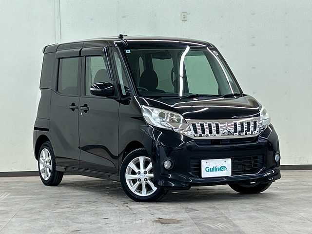 三菱 ｅＫスペース カスタムG 道央・札幌 2014(平26)年 6.8万km アメジストブラック 4WD//社外ナビ//スマートキー//プッシュスタート//片側パワースライドドア//ディスチャージライト