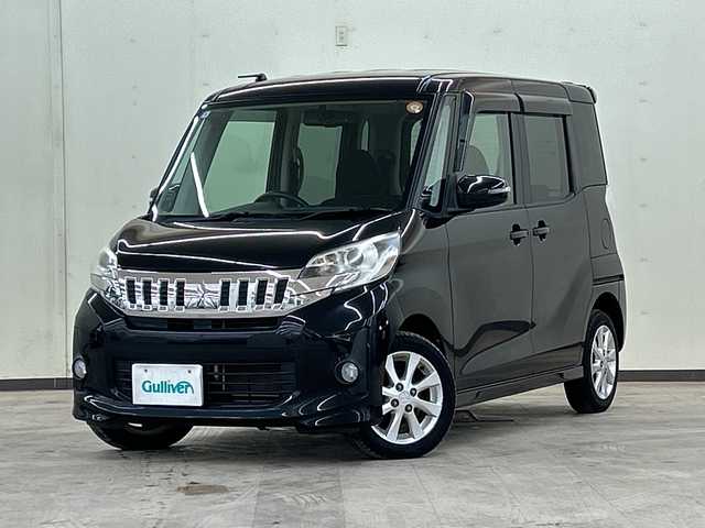三菱 ｅＫスペース カスタムG 道央・札幌 2014(平26)年 6.8万km アメジストブラック 4WD//社外ナビ//スマートキー//プッシュスタート//片側パワースライドドア//ディスチャージライト