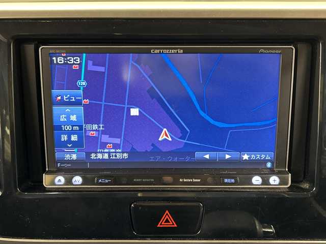 三菱 ｅＫスペース カスタムG 道央・札幌 2014(平26)年 6.8万km アメジストブラック 4WD//社外ナビ//スマートキー//プッシュスタート//片側パワースライドドア//ディスチャージライト