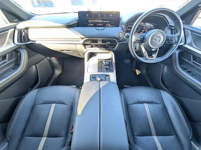 マツダ ＣＸ－６０ XD HV エクスクルーシブスポーツ 福井県 2023(令5)年 2.3万km ロジウムホワイトプレミアムメタリック 純正ナビ/・フルセグ/・Bluetooth/・Apple CarPlay対応/スマートブレーキサポート/・前後誤発信抑制/・標識認識機能/・レーンキープアシスト/全方位モニター/パノラマサンルーフ/パワーバックドア/前席パワーシート/前席エアーシート/全席シートヒーター/ステアリングリモコン/置くだけ充電/オートリトラミラー/電子制御パーキング/ブラインドスポットモニター/純正20インチアルミ/LEDヘッドライト/黒レザーシート/社外前後ドライブレコーダー/USB・HDMI端子/レーダークルーズコントロール