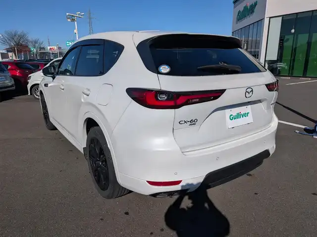 マツダ ＣＸ－６０ XD HV エクスクルーシブスポーツ 福井県 2023(令5)年 2.3万km ロジウムホワイトプレミアムメタリック 純正ナビ/・フルセグ/・Bluetooth/・Apple CarPlay対応/スマートブレーキサポート/・前後誤発信抑制/・標識認識機能/・レーンキープアシスト/全方位モニター/パノラマサンルーフ/パワーバックドア/前席パワーシート/前席エアーシート/全席シートヒーター/ステアリングリモコン/置くだけ充電/オートリトラミラー/電子制御パーキング/ブラインドスポットモニター/純正20インチアルミ/LEDヘッドライト/黒レザーシート/社外前後ドライブレコーダー/USB・HDMI端子/レーダークルーズコントロール