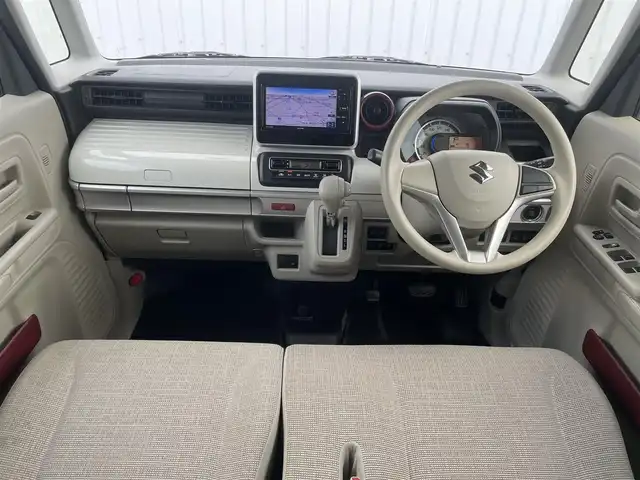スズキ スペーシア HYBRID X 福岡県 2018(平30)年 7.4万km シフォンアイボリーM デュアルセンサーブレーキサポート/社外ナビ（ＡＶＮ１３８ＭＷ）/両側パワースライドドア/シートヒーター/パーキングセンサー/ＥＴＣ/ロールサンシェード/オートライト/スマートキー/プッシュスタート