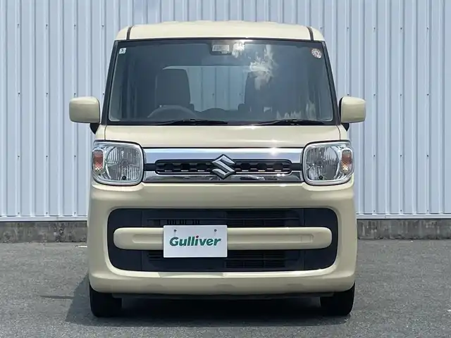 スズキ スペーシア HYBRID X 福岡県 2018(平30)年 7.4万km シフォンアイボリーM デュアルセンサーブレーキサポート/社外ナビ（ＡＶＮ１３８ＭＷ）/両側パワースライドドア/シートヒーター/パーキングセンサー/ＥＴＣ/ロールサンシェード/オートライト/スマートキー/プッシュスタート