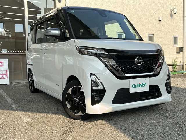日産 ルークス HWS X プロパイロットED 兵庫県 2021(令3)年 1.4万km チタニウムグレーM/シルキーホワイト ワンオーナー/純正ディーラー9インチSDナビ/　Bluetooth/USB/iPod/DVD/AUX/AM/FM/フルセグTV（走行中視聴可能）/全方位カメラ/純正ビルトインETC/前方ドライブレコーダー/両側パワースライドドア/ベンチシート/オートホールド/プロパイロット/アイドリングストップ/アダプティブクルーズコントロール/アンチロック・ブレーキ・システム/レーンキープアシスト/横滑り防止装置/盗難防止装置/後方コーナーセンサー/衝突被害軽減システム/パワーステアリング/パワーウィンドウ/純正フロアマット/純正アルミホイール/エアバッグ（W+サイド）/カーテンエアバッグ/LEDヘッドライト/スペアキー（1本）/保証書/取扱説明書