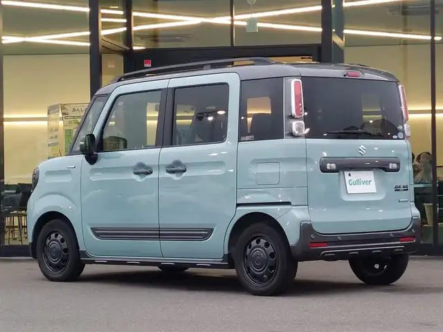 スズキ スペーシア ギア HYBRID XZ 東京都 2020(令2)年 1.9万km オフブルーメタリック/ガンメタリック2トーンルーフ 純正8インチナビ(CN-RZ853)/【FM/AM/SD/ipod/TV/USB/BT/MM】/全方位モニター/ビルトインETC/両側電動スライドドア/前後ドライブレコーダー/LEDヘッドライト/フォグランプ/衝突被害軽減ブレーキ/車線逸脱警報機能/パーキングソナー/横滑り防止装置/USBポート/HUD/ルーフレール/プッシュスタート/スマートキー/スペアキー