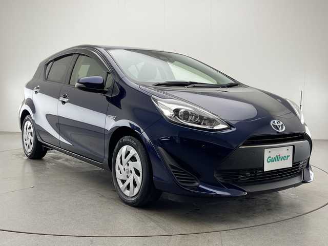 トヨタ アクア 宮崎県 2019(平31)年 4.4万km ダークブルーマイカ 純正メモリーナビ/　CD　BTオーディオ　ワンセグTV/バックカメラ/プリクラッシュセーフティ/クリアランスソナー/PKSB/先行車発信お知らせ/レーンディパーチャーアラート/オートマチックハイビーム/オートライト/ステアリングリモコン/前後ドライブレコーダー/ビルトインETC/純正フロアマット/電動格納ミラー/スマートキー