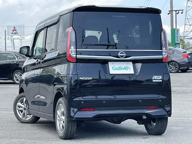 日産 ルークス ハイウェイスター Gターボ 道央・札幌 2023(令5)年 2.1万km ブラック ４WD/純正ディスプレイオーディオ/AM/FM/BT/エマージェンシーブレーキ/横滑り防止装置/レーンキープアシスト/クリアランスソナー/マルチアラウンドモニター/アイドリングストップ/両側パワースライドドア/前席シートヒーター/レザーシート/革巻きステアリング/ステアリングリモコン/ハンドルヒーター/プッシュスタート/スマートキー/LEDヘッドライト/オートライト/オートハイビーム/フォグランプ/ヘッドライトレベライザー/電動格納ミラー/ウィンカーミラー/純正フロアマット/ドアバイザー/スペアキー/純正エンジンスターター