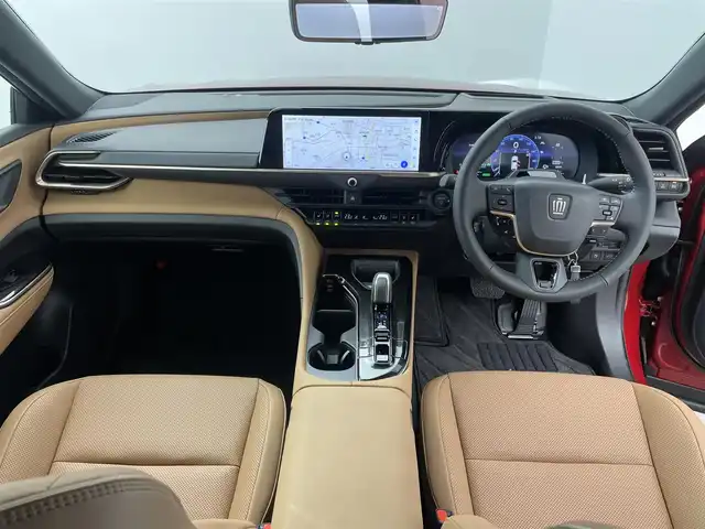 トヨタ クラウン スポーツ Z 愛知県 2025(令7)年 0.1万km 赤 有償カラー【エモーショナルレッドIII】/トヨタセーフティセンス/　・プリクラッシュセーフティ/　・レーンキープアシスト/　・アダプティブクルーズコントロール/　・ブラインドスポットモニター/トヨタチームメイト/純正ナビ/　ーBT/フルセグTV/USB/AppleCarPlay/AndroidAuto/パノラミックビューモニタ-/前後純正ドラレコ/ＥＴＣ２．０/ベージュ革/シートヒーター/ベンチレーション/タイプＣ２口/置くだけ充電/純正スペアタイヤ車載/純正２１インチアルミ