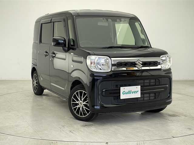 スズキ スペーシア HYBRID X 千葉県 2021(令3)年 2.2万km ブルーイッシュブラックパール3 デュアルカメラブレーキサポート/レーンキープアシスト/両側パワースライドドア/アイドリングストップ/ETC/シートヒーター（運転席）/ドアバイザー/ロールサンシェード/ISOFIX/社外14インチアルミホイール/ライトレベライザー/電格ミラー