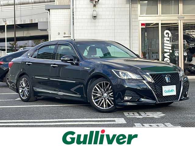 トヨタ クラウン ハイブリッド アスリートG 東京都 2017(平29)年 3.2万km プレシャスブラックパール ワンオーナー/純正メモリナビ/CD/DVD/BT/フルセグテレビ/バックカメラ/ウィンカーミラー/クルーズコントロール/プッシュスタート/ドアバイザー/ETC/レザーシート/パワーシート/シートヒーター/エアーシート/ハンドルヒーター/前後ドラレコ/前後コーナーセンサー/PCS/BSM/社外AW付スタッドレス4本積載