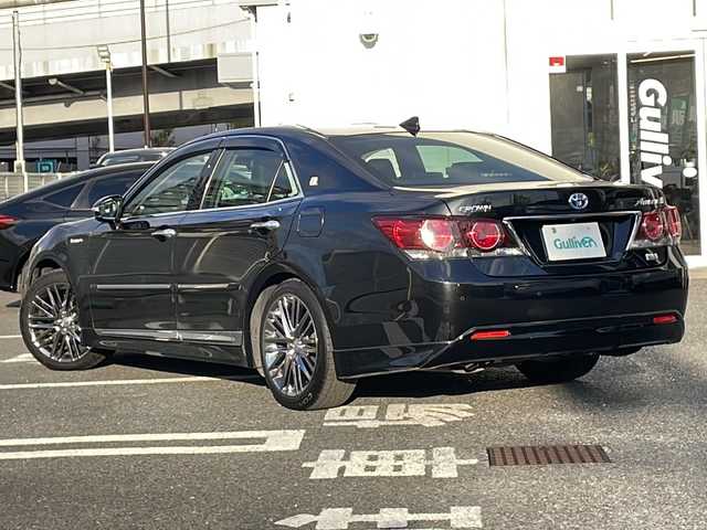 トヨタ クラウン ハイブリッド アスリートG 東京都 2017(平29)年 3.2万km プレシャスブラックパール ワンオーナー/純正メモリナビ/CD/DVD/BT/フルセグテレビ/バックカメラ/ウィンカーミラー/クルーズコントロール/プッシュスタート/ドアバイザー/ETC/レザーシート/パワーシート/シートヒーター/エアーシート/ハンドルヒーター/前後ドラレコ/前後コーナーセンサー/PCS/BSM/社外AW付スタッドレス4本積載