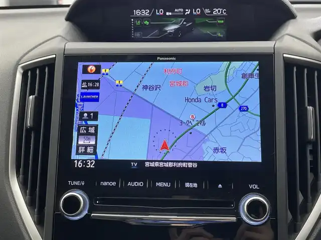 スバル インプレッサ スポーツ 2．0i－Lアイサイト 宮城県 2020(令2)年 1.3万km クリスタルホワイトP 純正８型ナビ　/アイサイトセイフティプラス　/アダプティブクルーズコントロール　/バック／サイドカメラ　/リアビークルディテクション　/パワーシート　/電動パーキングブレーキ　/ステアリングレスポンシブヘッドランプ/フルセグTV/LEDヘッドライト/リアパーキングセンサー/純正17インチAW/スマートキー/禁煙車