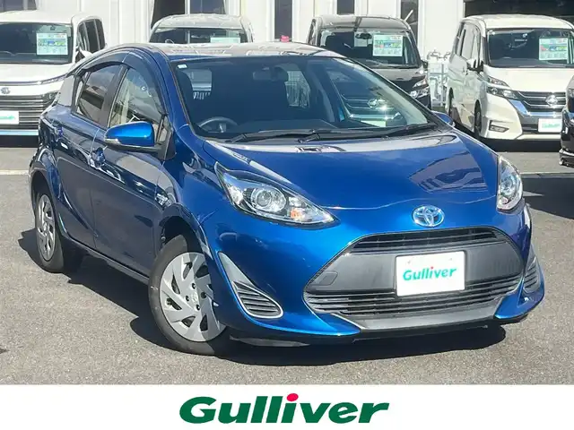 トヨタ アクア S 島根県 2018(平30)年 5.7万km コバルトブルーメタリック 純正SDナビ　/フルセグTV　/Ｂｌｕｅｔｏｏｔｈ接続　/バックカメラ　/ビルトインＥＴＣ　/衝突被害軽減システム　/アイドリングストップ　/横滑り防止装置　/純正フロアマット　/保証書　/取扱説明書　/スペアキー1本