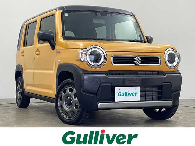スズキ ハスラー HYBRID G 秋田県 2024(令6)年 0.5万km アクティブイエロー/ガンメタリック2トーン 4WD/セーフティサポート　/社外SDナビ　/　　CD/DVD/BT/フルセグTV/バックカメラ　/レーダークルーズコントロール　/LEDオートライト　/前席シートヒーター　/純正15インチアルミホイール　/オートマチックハイビーム　/アイドリングストップ/レーンキープアシスト/スマートキー　/ETC