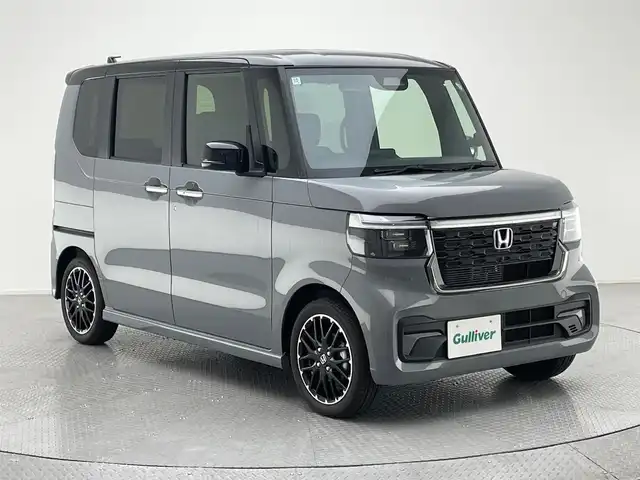 ホンダ Ｎ ＢＯＸ カスタム ターボ コーディネートS 兵庫県 2024(令6)年 0.1万km 黒／グレー 登録時走行126km　/両側電動スライド　/ハーフレザーシート　/シートヒーター（D/N）　/プッシュスタート　/LEDヘッドライト　/電子制御パーキングブレーキ　/Honda SENSING　/　・CMBS　衝突被害軽減　/　・LKAS　レーンキープアシストシステム　/　・路外逸脱抑制機能　/　・ACC　アダプティブクルーズ　/　・標識認識機能　/　・前後パーキングセンサー　/　・先行車発進お知らせ機能　/純正15inAW　/保/取　/予備メカニカルキーx1　/外装色: スレートグレーパール［NH912P］