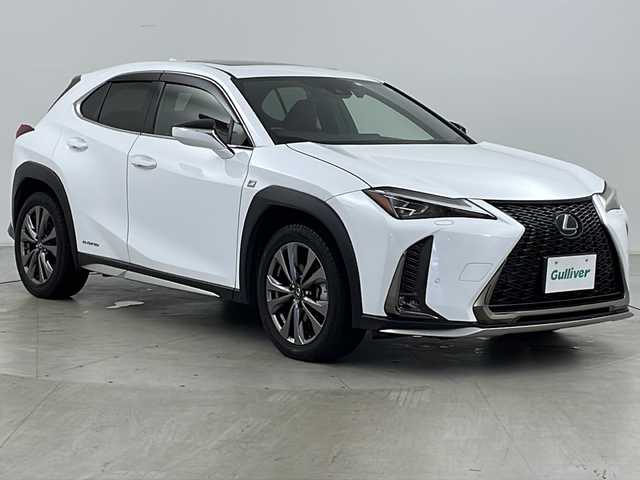 レクサス ＵＸ 250h Fスポーツ 道央・札幌 2019(平31)年 7.2万km ホワイトノーヴァガラスフレーク ・4WD/・純正SDナビ(BT.CD.DVD・TV)/・バックカメラ/・レクサスセーフティセンス/・ブラインドスポットモニター/・レーダークルーズコントロール/・レザーシート/・パワーバックドア/・前席シートヒーター/・前席エアシート/・サンルーフ/・ステアリングヒーター/・オートハイビーム/・オートライト/・LEDヘッドライト/・スマートキー/・スペアキー