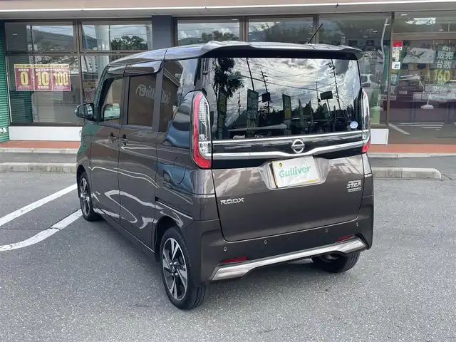日産 ルークス HWS Gターボ プロパイロットED 長野県 2020(令2)年 7.7万km アッシュブラウンM 純正ナビ（FM/AM、BT、IPOD、AUX）/バックカメラ、全方位モニター/フルセグテレビ/アイドリングストップ/前席シートヒーター/横滑り防止装置/ハンズフリー/両側パワースライドドア/前後コーナーセンサー/衝突軽減システム/ダブルサイドエアバック/カーテンエアバック/LEDオートライト/純正フロアマット/純正１５AW/革ステアリング/保証書、取扱説明書