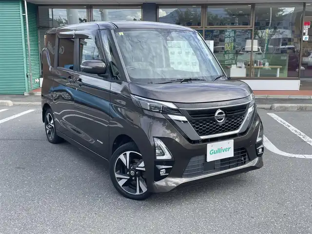 日産 ルークス HWS Gターボ プロパイロットED 長野県 2020(令2)年 7.7万km アッシュブラウンM 純正ナビ（FM/AM、BT、IPOD、AUX）/バックカメラ、全方位モニター/フルセグテレビ/アイドリングストップ/前席シートヒーター/横滑り防止装置/ハンズフリー/両側パワースライドドア/前後コーナーセンサー/衝突軽減システム/ダブルサイドエアバック/カーテンエアバック/LEDオートライト/純正フロアマット/純正１５AW/革ステアリング/保証書、取扱説明書