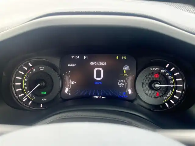 クライスラー・ジープ ジープ レネゲード リミテッド 4xe 島根県 2020(令2)年 5.3万km 黒 4WD/純正ナビ　/(ワンセグＴＶ/Ｂｌｕｅｔｏｏｔｈ接続)　/レザーシート/ビルトインＥＴＣ2.0　/バックカメラ　/前席パワーシート/シートヒーター/ステアリングヒーター　/電動パーキングブレーキ　/アダプティブクルーズコントロール　/リアコーナーセンサー/レーンアシスト/衝突軽減ブレーキ/横滑り防止装置/アイドリングストップ/純正LEDヘッドライト/純正アルミホイール/フロアマット