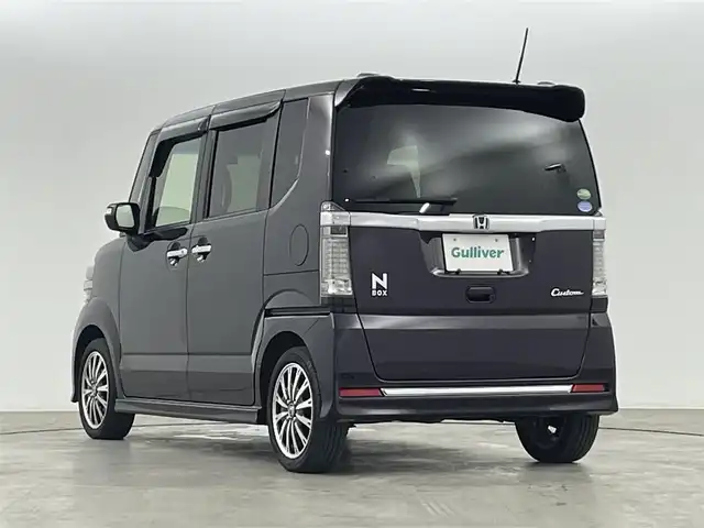 ホンダ Ｎ ＢＯＸ カスタム G ターボ Lパッケージ 福島県 2016(平28)年 6.1万km プレミアムベルベットパープル・パール 純正ナビ/・型番：VXM-165VFi/・フルセグTV/Bluetooth/CD/DVD/・バックカメラ/・ドライブレコーダー/両側パワースライドドア/クルーズコントロール/革巻きステアリング/・ステアリングリモコン/・パドルシフト/ハーフレザーシート/プッシュスタート/・スマートキー/HIDヘッドライト/・オートライト/・フォグライト/純正フロアマット/電動格納ミラー/ドアバイザー