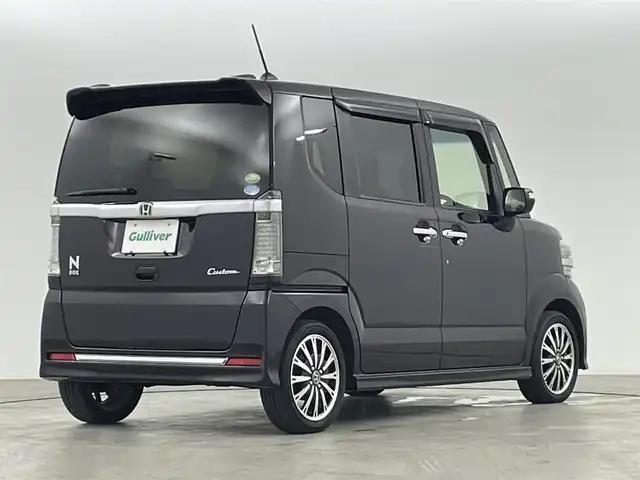 ホンダ Ｎ ＢＯＸ カスタム G ターボ Lパッケージ 福島県 2016(平28)年 6.1万km プレミアムベルベットパープル・パール 純正ナビ/・型番：VXM-165VFi/・フルセグTV/Bluetooth/CD/DVD/・バックカメラ/・ドライブレコーダー/両側パワースライドドア/クルーズコントロール/革巻きステアリング/・ステアリングリモコン/・パドルシフト/ハーフレザーシート/プッシュスタート/・スマートキー/HIDヘッドライト/・オートライト/・フォグライト/純正フロアマット/電動格納ミラー/ドアバイザー