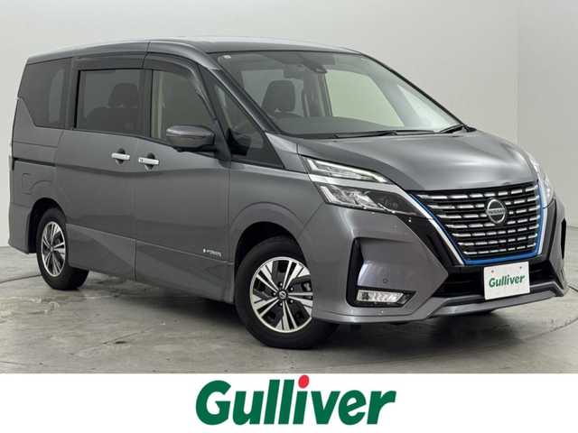日産 セレナ e－パワー ハイウェイスター V 福岡県 2021(令3)年 4.7万km ダークメタルグレー 純正１０型ＳＤナビ　/アラウンドビューモニター　/インテリジェントルームミラー　/ＥＴＣ　/ナビ連動前方ドラレコ　/プロパイロット　/コーナーセンサー　/エマージェンシーブレーキ　/レーンキープ　/両側電動スライドドア