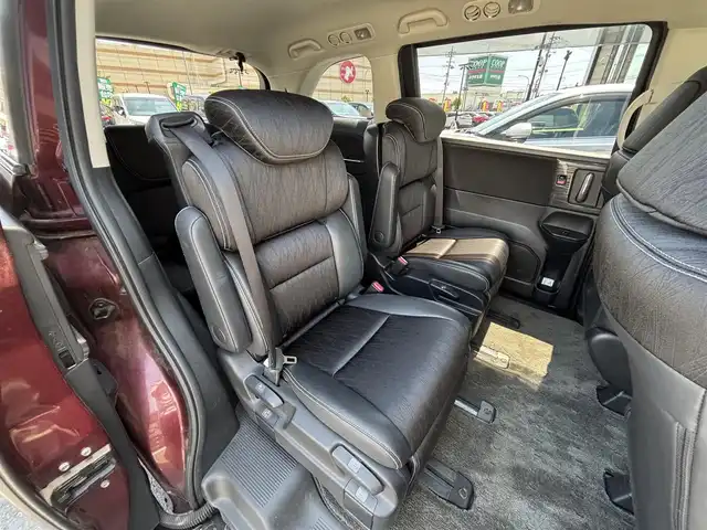 ホンダ オデッセイ アブソルート 宮城県 2015(平27)年 5万km プレミアムディープロッソパール 登録時走行距離49716km/純正SDナビ/FM・AM・Bluetooth・CD・DVD・ワンセグTV/バックカメラ/両側パワースライドドア/プッシュスタート/スマートキー/ETC/3列シート/クルーズコントロール/ホンダセンシング/フリップダウンモニター（VM-155N）/フォグランプ/純正フロアマット/純正アルミホイール/ハーフレザーシート