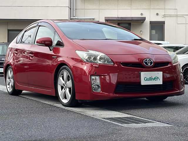 トヨタ プリウス S ツーリングセレクション 岡山県 2010(平22)年 19.8万km レッドマイカメタリック 登録時走行距離198099km/純正SDナビ/(AM/FM/DISC/BT/TV)/ビルトインETC/バックカメラ/プッシュスタート/スマートキー/パワーステアリング/パワーウィンドウ/クリアランスソナー/純正17インチアルミホイール/記録簿/保証書/取扱説明書