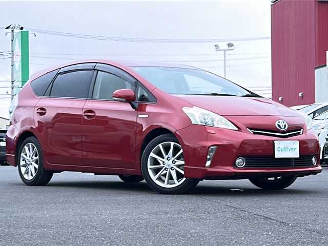 トヨタ プリウス α S ツーリングセレクション 茨城県 2013(平25)年 3.6万km レッドマイカメタリック 社外メモリナビ【AVIC-MRZ09】/(地デジTV・CD・DVD・BT・ラジオ再生)/クルーズコントロール/バックカメラ/ETC/オートライト/LEDヘッドライト/純正17inアルミホイール/純正フロアマット/スマートキー/デジタルインナーミラー