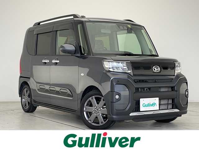 ダイハツ タント ファンクロスターボ 愛知県 2023(令5)年 2.7万km クロムグレーメタリック 衝突軽減システム/純正９型ディスプレイオーディオ（ナビなし）/全方位カメラ/両側パワースライドドア/クルーズコントロール/シートヒーター/Bluetooth/バックカメラ/フルセグ/コーナーセンサー/純正アルミホイール/ルーフレール/LEDヘッドライト/オートマチックハイビーム/ドライブレコーダー/ETC/ステアリングスイッチ/スマートキー/プッシュスタート