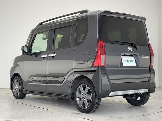 ダイハツ タント ファンクロスターボ 愛知県 2023(令5)年 2.7万km クロムグレーメタリック 衝突軽減システム/純正９型ディスプレイオーディオ（ナビなし）/全方位カメラ/両側パワースライドドア/クルーズコントロール/シートヒーター/Bluetooth/バックカメラ/フルセグ/コーナーセンサー/純正アルミホイール/ルーフレール/LEDヘッドライト/オートマチックハイビーム/ドライブレコーダー/ETC/ステアリングスイッチ/スマートキー/プッシュスタート
