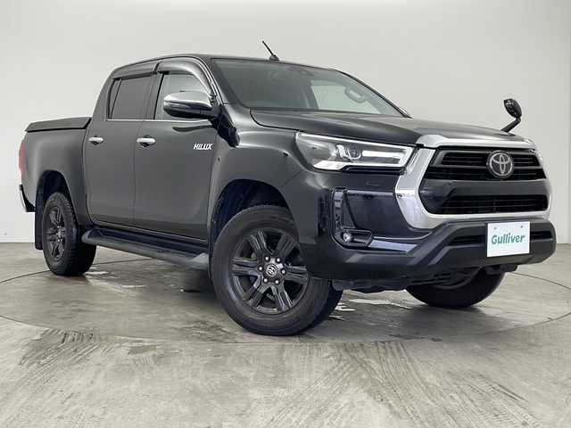 トヨタ ハイラックス Z 兵庫県 2021(令3)年 5万km アティチュードブラックマイカ ・社外ナビ/BT/USB/iPod/SD/・トヨタセーフティセンス/・レーダークルーズコントロール/・衝突軽減システム/・横滑り防止装置/・レーンキープアシスト/・ダウンヒルアシストコントロール/・センターデフロック/・アイドリングストップ/・クリアランスソナー/・前後コーナーセンサー/・バックカメラ/・パワーヒート/・LEDオートライト/・寒冷地仕様/・革調シートカバー/・GRハードトノカバー/・ETC/・純正ドライブレコーダー（前後）/・MTモード付AT/・純正AW/・AAC/・スマートキー/・プッシュスタート/・W＋サイドエアバッグ/・カーテンエアバッグ