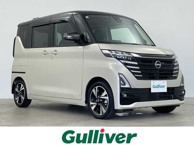 日産 ルークス ハイウェイスター Gターボ 鹿児島県 2025(令7)年 0.4万km フローズンバニラパール/アッシュブラウンM 純正9インチナビ/(BT/FM/AM/HDMI/フルセグTV)/ワンオーナー/アラウンドビューモニター/エマージェンシーブレーキ/両側パワースライドドア/前後コーナーセンサー/前後ドライブレコーダー/後席サーキュレーター/ベンチシート/バックカメラ/ETC/オートマチックハイビーム/アイドリングストップ/純正15インチアルミホイール/純正フロアマット/純正LEDヘッドライト/ターボ/保証書/取扱説明書