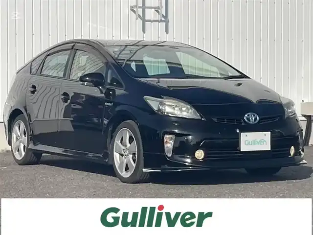 トヨタ プリウス G ツーリングセレクション 熊本県 2014(平26)年 14万km 黒 純正ナビ　BT/USB/CD/DVD/AM/FM/・フルセグTV/ビルトインETC/前方ドラレコ/D席パワーシート/社外エアロ/ABS/衝突軽減ブレーキ/横滑り防止/クルコン/革巻きステアリング/・ステアリングリモコン/プッシュスタート/・スマートキー/LEDヘッドライト/オートライト/電動格納ミラー/・ミラーウィンカー