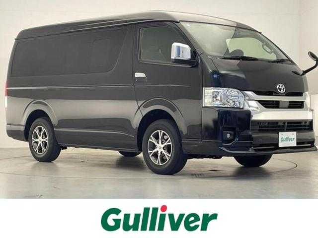 トヨタ ハイエース GL ロング 道央・札幌 2022(令4)年 4.2万km ブラックマイカ ・純正7インチナビ/【Bluetooth/CD/DVD/フルセグTV】/・純正フリップダウンモニター/・片側パワースライドドア/・バックカメラ/・フロントモデリスタエアロ/・クリアランスソナー/・前後ドライブレコーダー/・LEDヘッドライト/・オートマチックハイビーム/・レーンキープアシスト/・ビルトインETC/・プッシュスタート/・スマートキー/・ステアリングリモコン